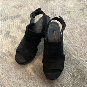 Paul Green Black Sandals with Slingback Design